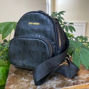 Black Leather Steve Madden Backpack